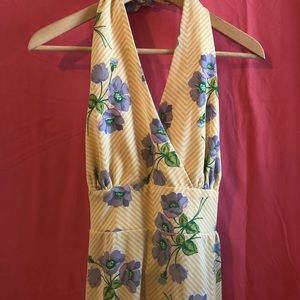 Vintage 60s / 70s lemon delight maxi dress Medium